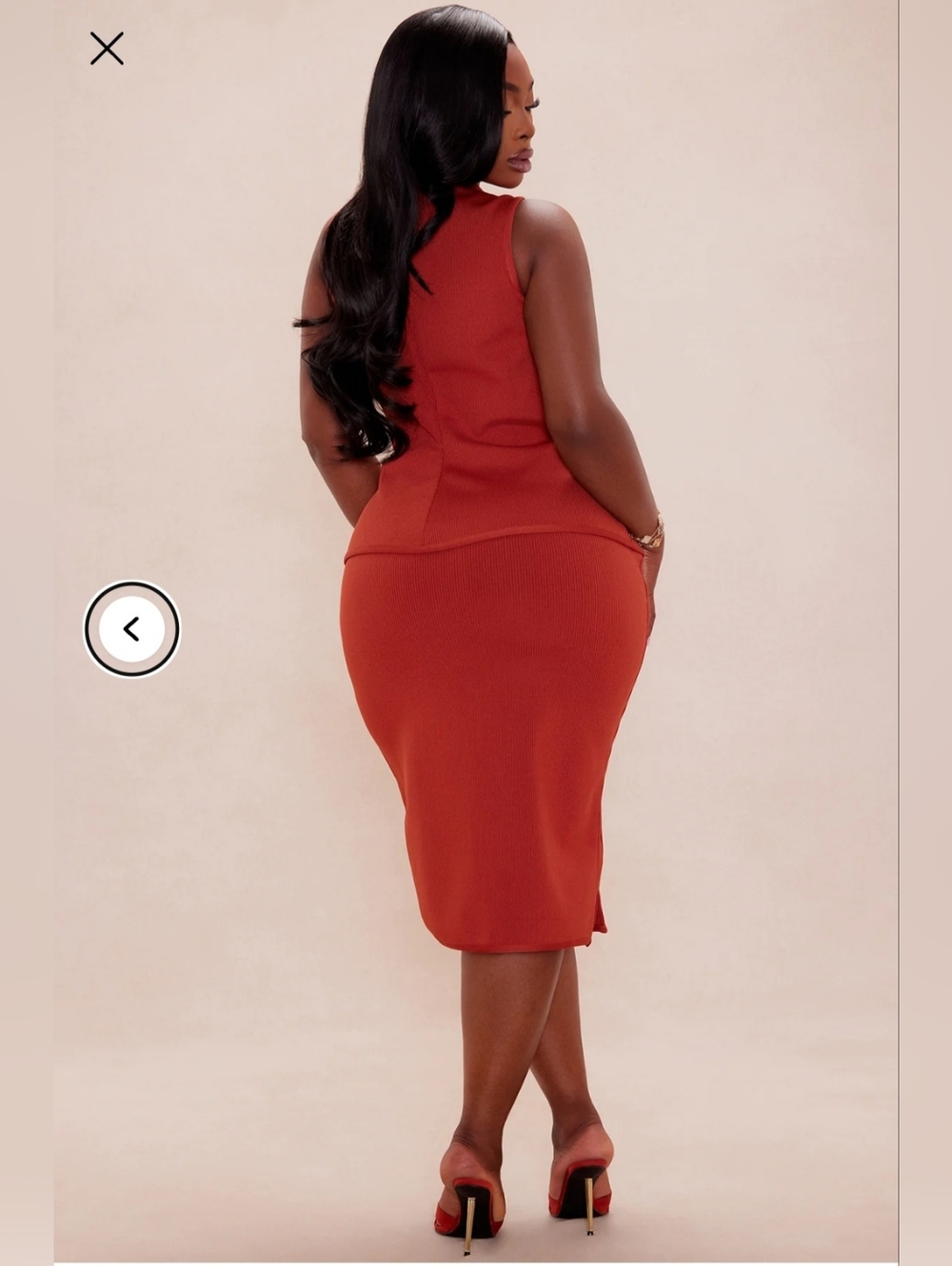 Fashion Nova Womens Luxe Sleeveless Bandage Midi Skirt Set, Cream - Picture 12 of 12